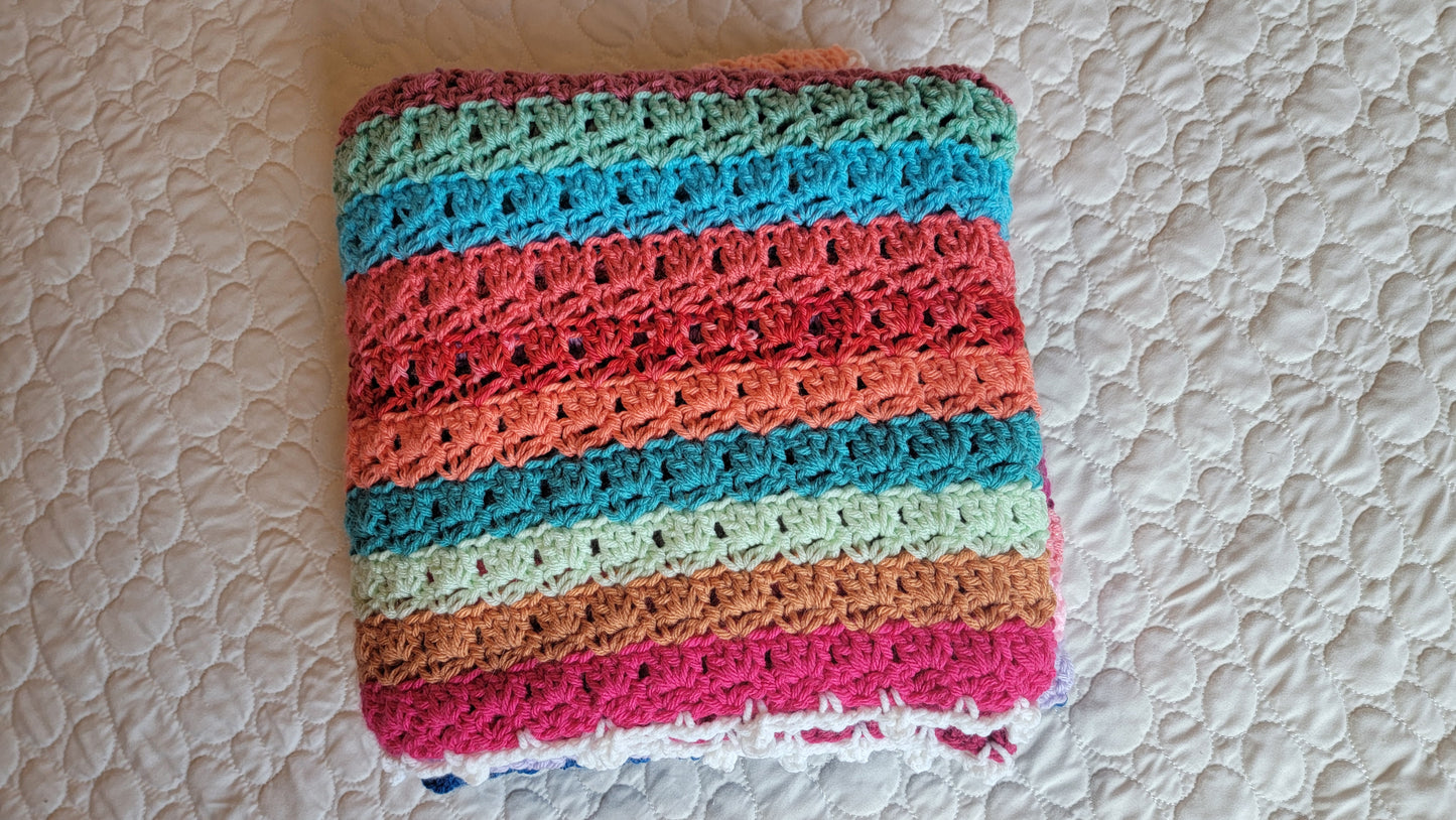 Unicorn Tracks Crochet Afghan - Handmade Afghans, Crocheted Afghans, Crocheted Blankets, Crochet Afghans, Crochet Blankets, Throws, Colorful