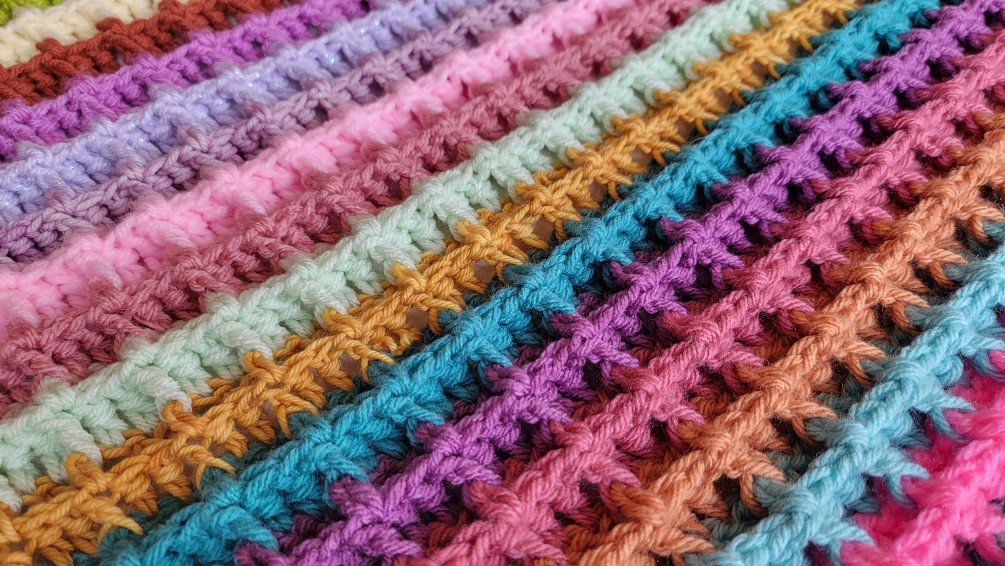 Sunday Brunch Crochet Afghan - Handmade Afghans, Crocheted Afghans, Crocheted Blankets, Crochet Afghans, Crochet Blankets, Throws, Colorful