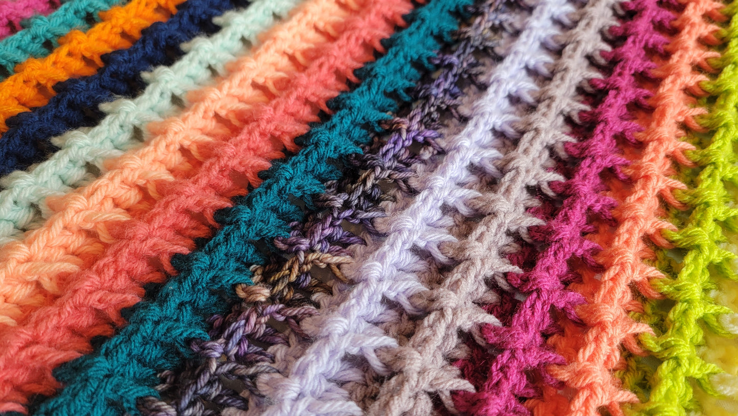 Sunday Brunch Crochet Afghan - Handmade Afghans, Crocheted Afghans, Crocheted Blankets, Crochet Afghans, Crochet Blankets, Throws, Colorful