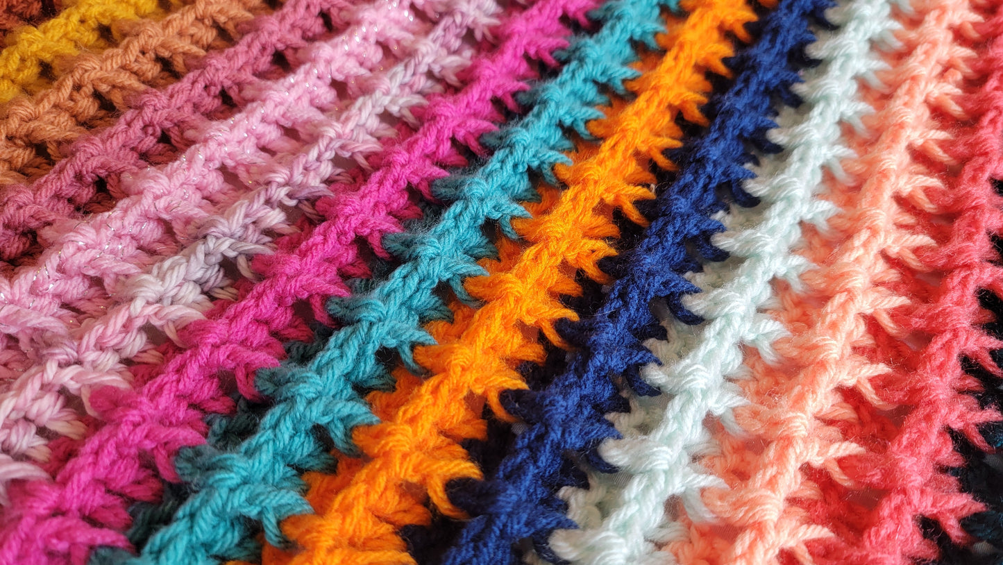 Sunday Brunch Crochet Afghan - Handmade Afghans, Crocheted Afghans, Crocheted Blankets, Crochet Afghans, Crochet Blankets, Throws, Colorful