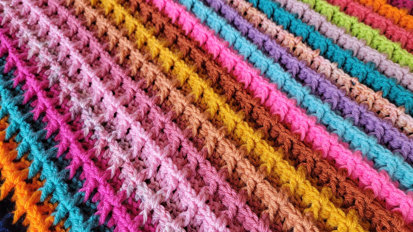 Sunday Brunch Crochet Afghan - Handmade Afghans, Crocheted Afghans, Crocheted Blankets, Crochet Afghans, Crochet Blankets, Throws, Colorful