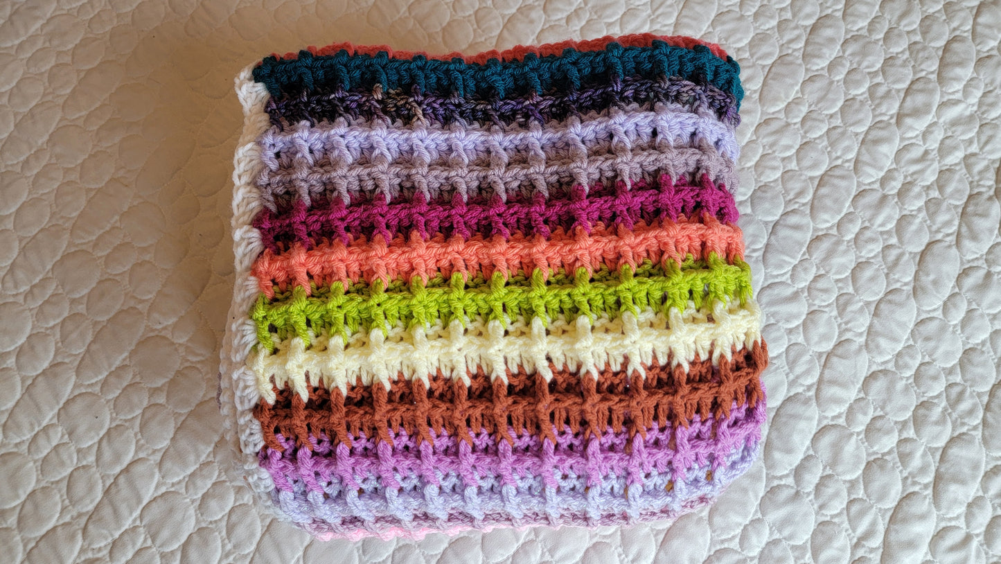 Sunday Brunch Crochet Afghan - Handmade Afghans, Crocheted Afghans, Crocheted Blankets, Crochet Afghans, Crochet Blankets, Throws, Colorful