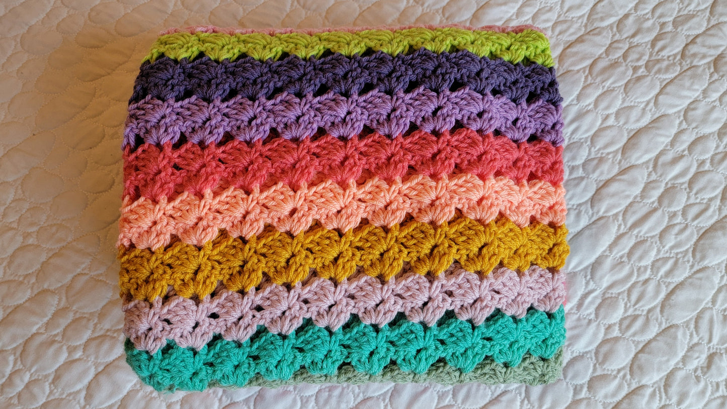 On Holiday Crochet Afghan - Handmade Afghans, Crocheted Afghans, Crocheted Blankets, Crochet Afghans, Crochet Blankets, Throws, Colorful