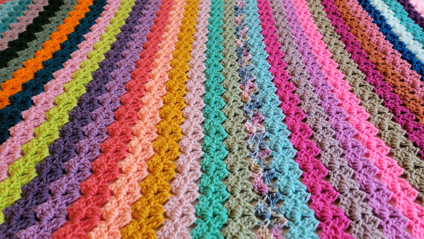 On Holiday Crochet Afghan - Handmade Afghans, Crocheted Afghans, Crocheted Blankets, Crochet Afghans, Crochet Blankets, Throws, Colorful