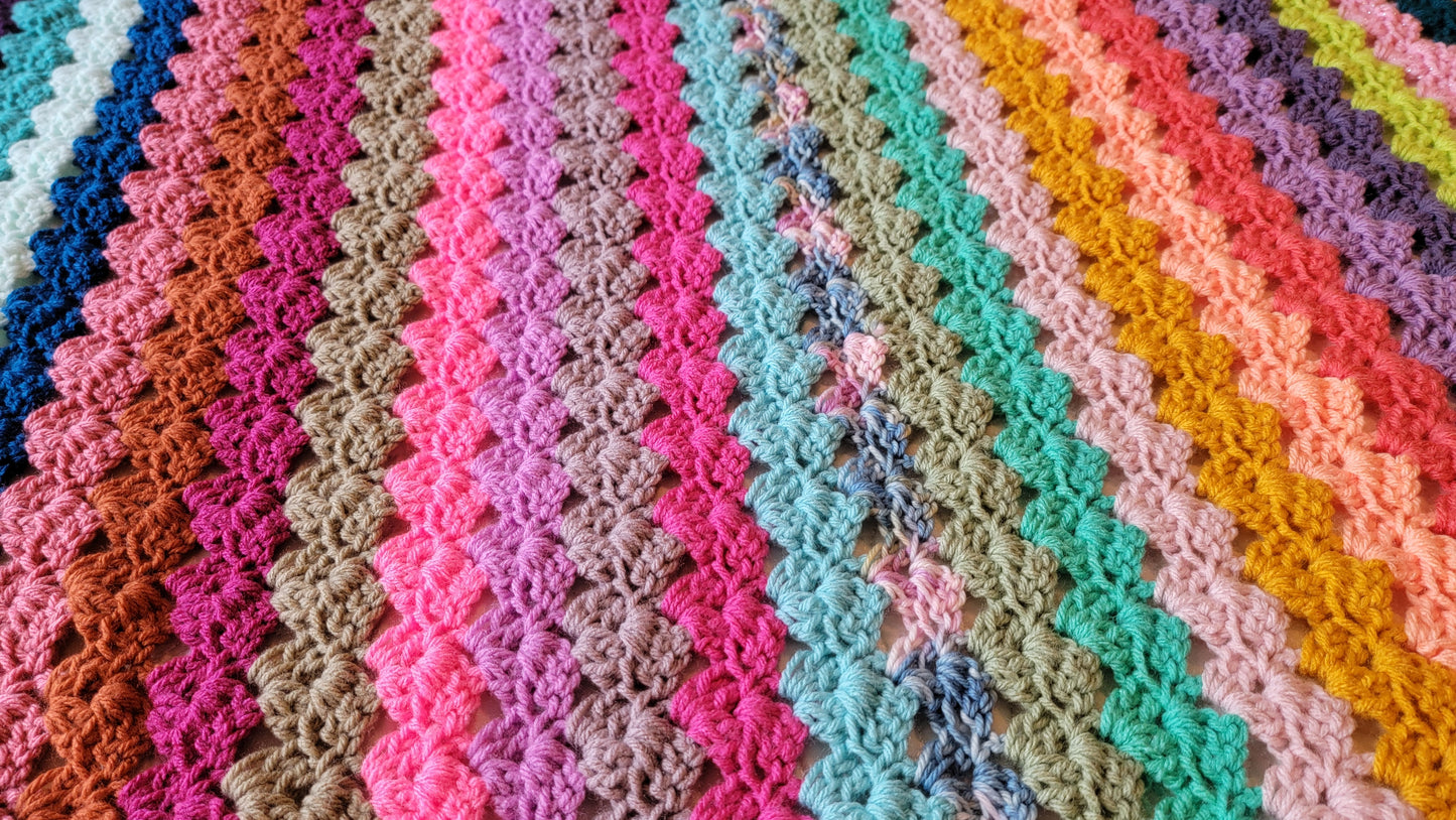 On Holiday Crochet Afghan - Handmade Afghans, Crocheted Afghans, Crocheted Blankets, Crochet Afghans, Crochet Blankets, Throws, Colorful