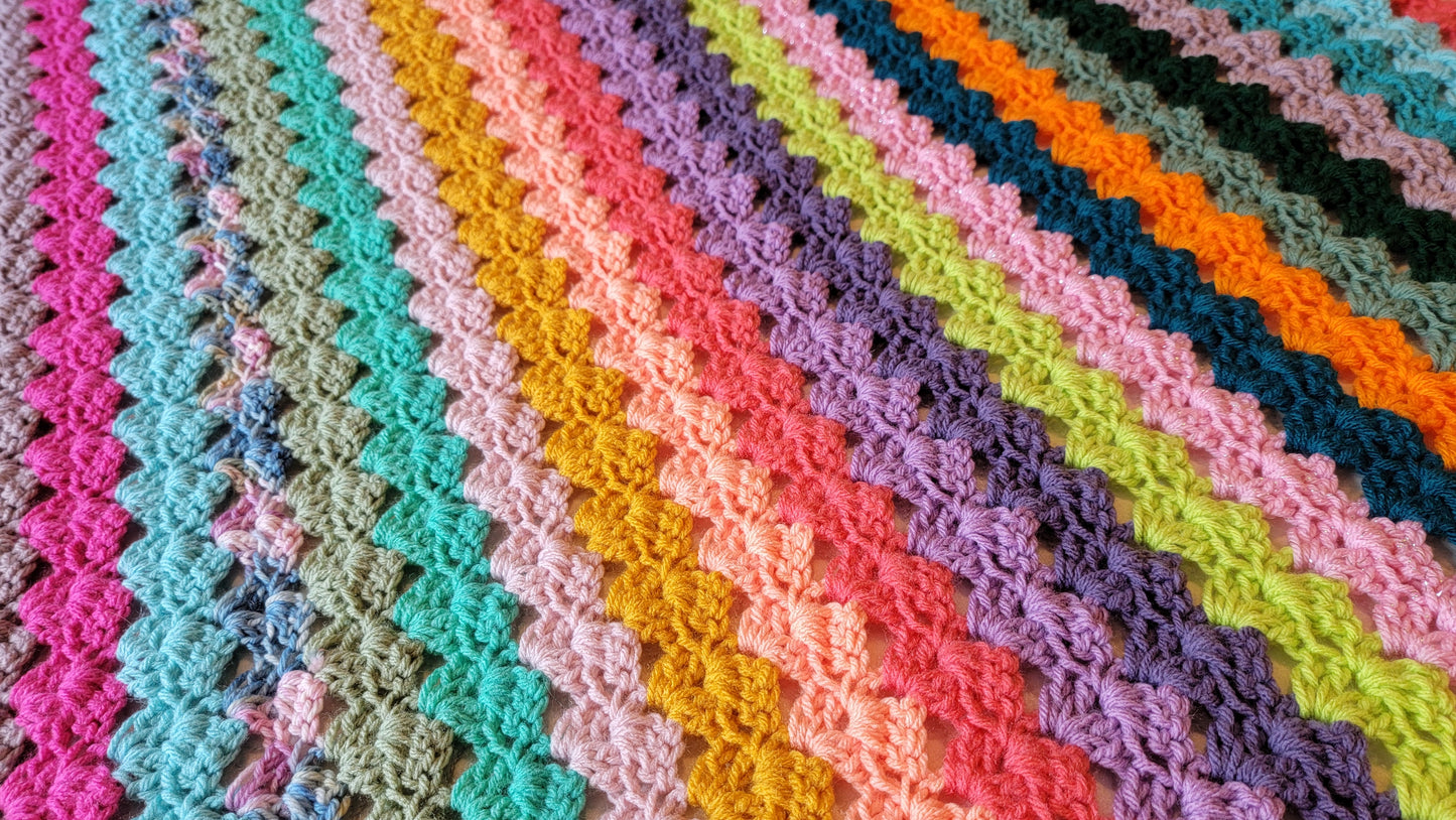 On Holiday Crochet Afghan - Handmade Afghans, Crocheted Afghans, Crocheted Blankets, Crochet Afghans, Crochet Blankets, Throws, Colorful