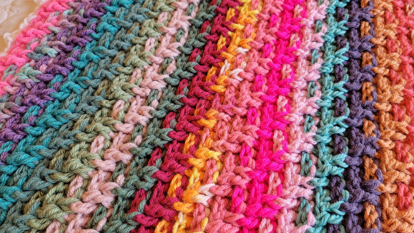 Vibe Shift Crochet Afghan - Handmade Afghans, Crocheted Afghans, Crocheted Blankets, Crochet Afghans, Crochet Blankets, Throws,Colorful,Cute