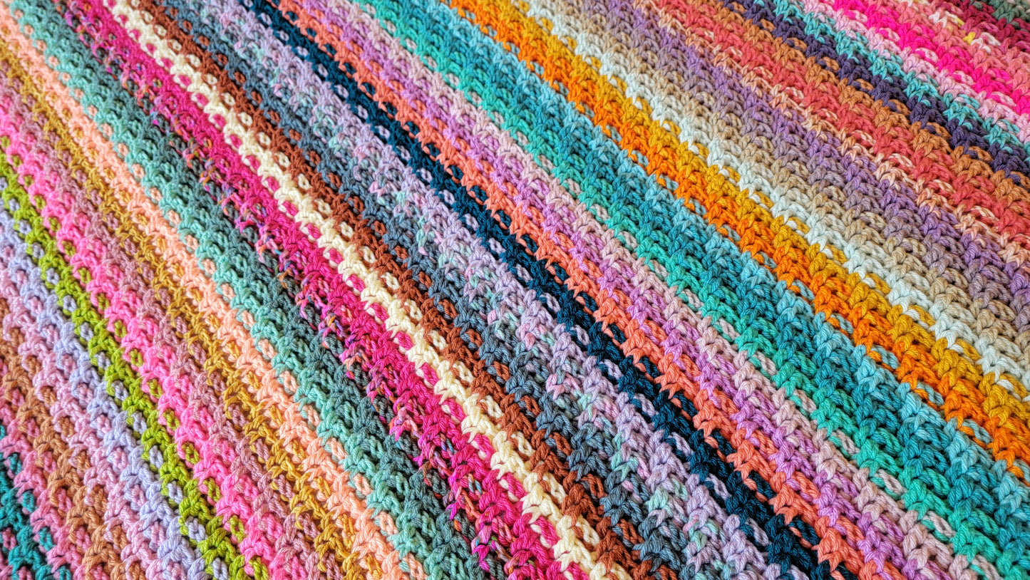 Vibe Shift Crochet Afghan - Handmade Afghans, Crocheted Afghans, Crocheted Blankets, Crochet Afghans, Crochet Blankets, Throws,Colorful,Cute