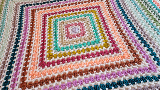 Tea Time Crochet Afghan - Handmade Afghans, Crocheted Afghans, Crocheted Blankets, Crochet Afghans, Crochet Blankets, Throws,Colorful,Cute