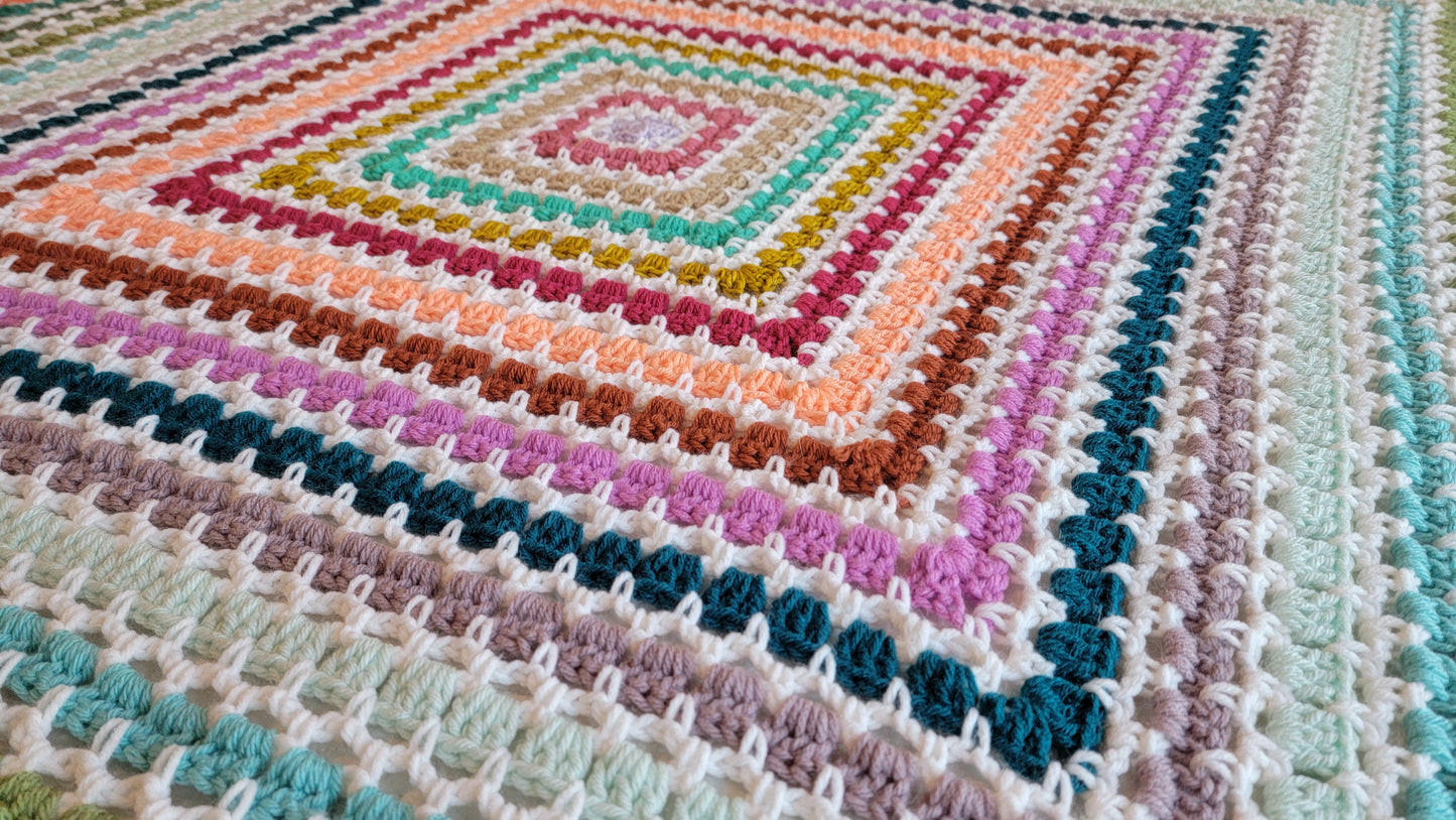 Tea Time Crochet Afghan - Handmade Afghans, Crocheted Afghans, Crocheted Blankets, Crochet Afghans, Crochet Blankets, Throws,Colorful,Cute