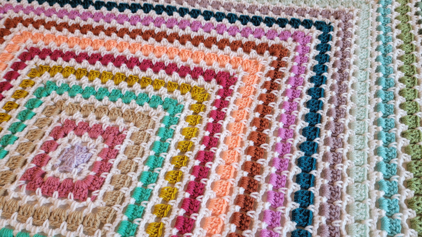 Tea Time Crochet Afghan - Handmade Afghans, Crocheted Afghans, Crocheted Blankets, Crochet Afghans, Crochet Blankets, Throws,Colorful,Cute