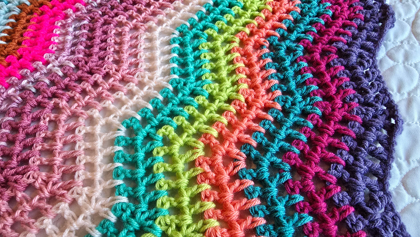 Citrus Splash Crochet Afghan - Handmade Afghans, Crocheted Afghans, Crocheted Blankets,Crochet Afghans,Crochet Blankets,Throws,Colorful,Cute