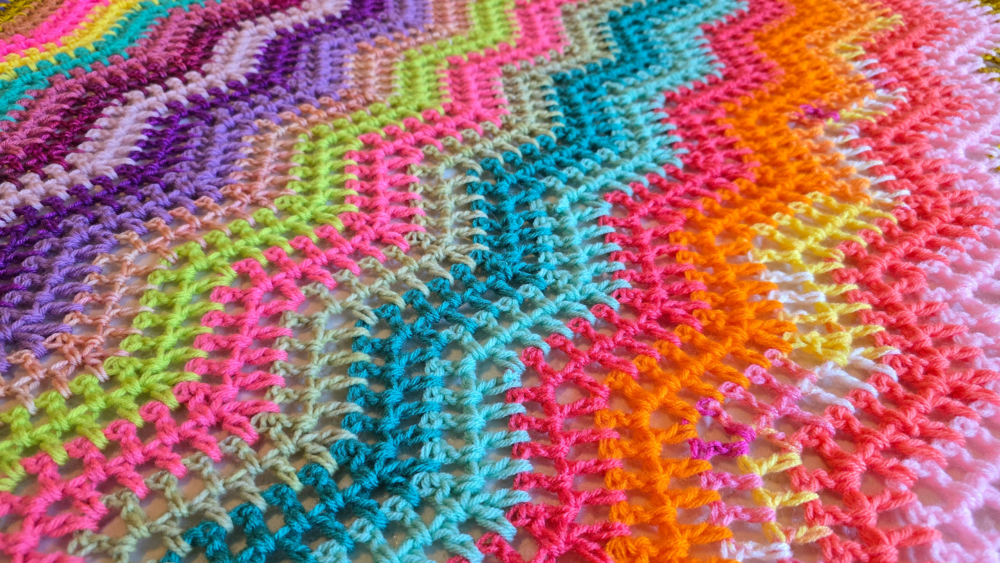 Citrus Splash Crochet Afghan - Handmade Afghans, Crocheted Afghans, Crocheted Blankets,Crochet Afghans,Crochet Blankets,Throws,Colorful,Cute