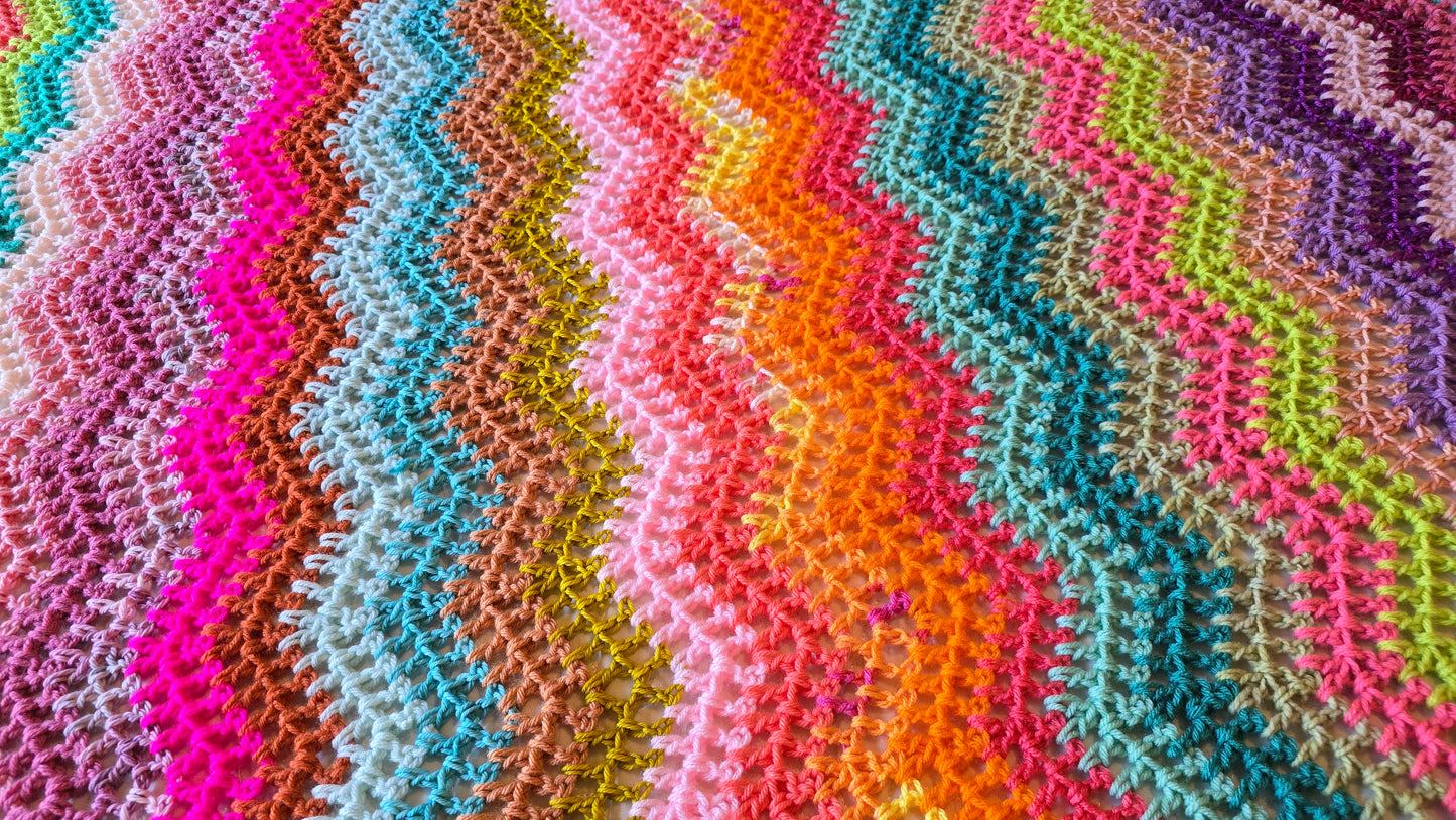 Citrus Splash Crochet Afghan - Handmade Afghans, Crocheted Afghans, Crocheted Blankets,Crochet Afghans,Crochet Blankets,Throws,Colorful,Cute