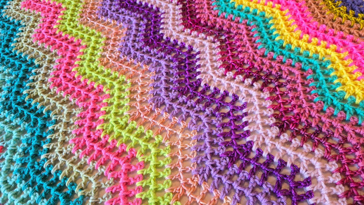 Citrus Splash Crochet Afghan - Handmade Afghans, Crocheted Afghans, Crocheted Blankets,Crochet Afghans,Crochet Blankets,Throws,Colorful,Cute