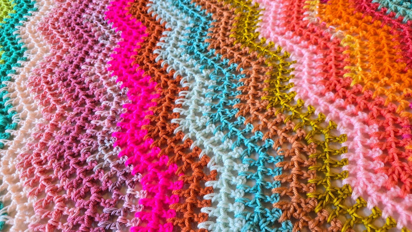 Citrus Splash Crochet Afghan - Handmade Afghans, Crocheted Afghans, Crocheted Blankets,Crochet Afghans,Crochet Blankets,Throws,Colorful,Cute