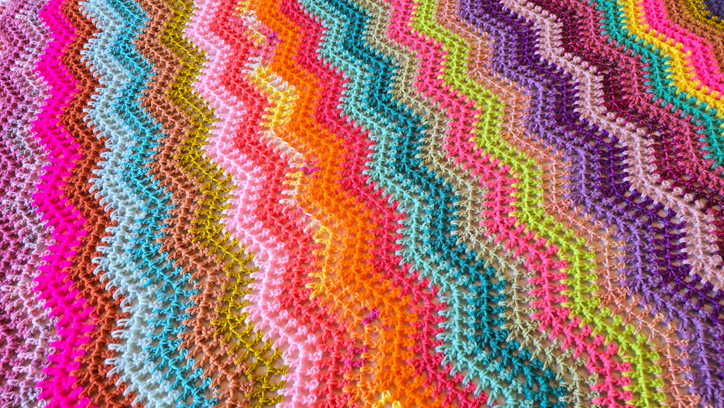 Citrus Splash Crochet Afghan - Handmade Afghans, Crocheted Afghans, Crocheted Blankets,Crochet Afghans,Crochet Blankets,Throws,Colorful,Cute