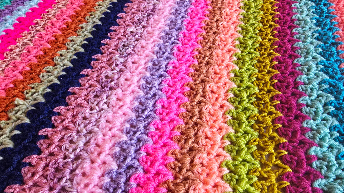 Aurora Gleam Crochet Afghan - Handmade Afghans, Crocheted Afghans, Crocheted Blankets,Crochet Afghans,Crochet Blankets,Throws,Colorful,Cute