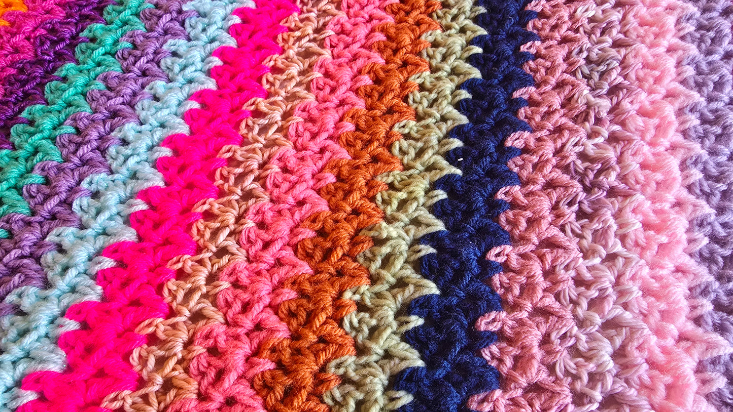 Aurora Gleam Crochet Afghan - Handmade Afghans, Crocheted Afghans, Crocheted Blankets,Crochet Afghans,Crochet Blankets,Throws,Colorful,Cute