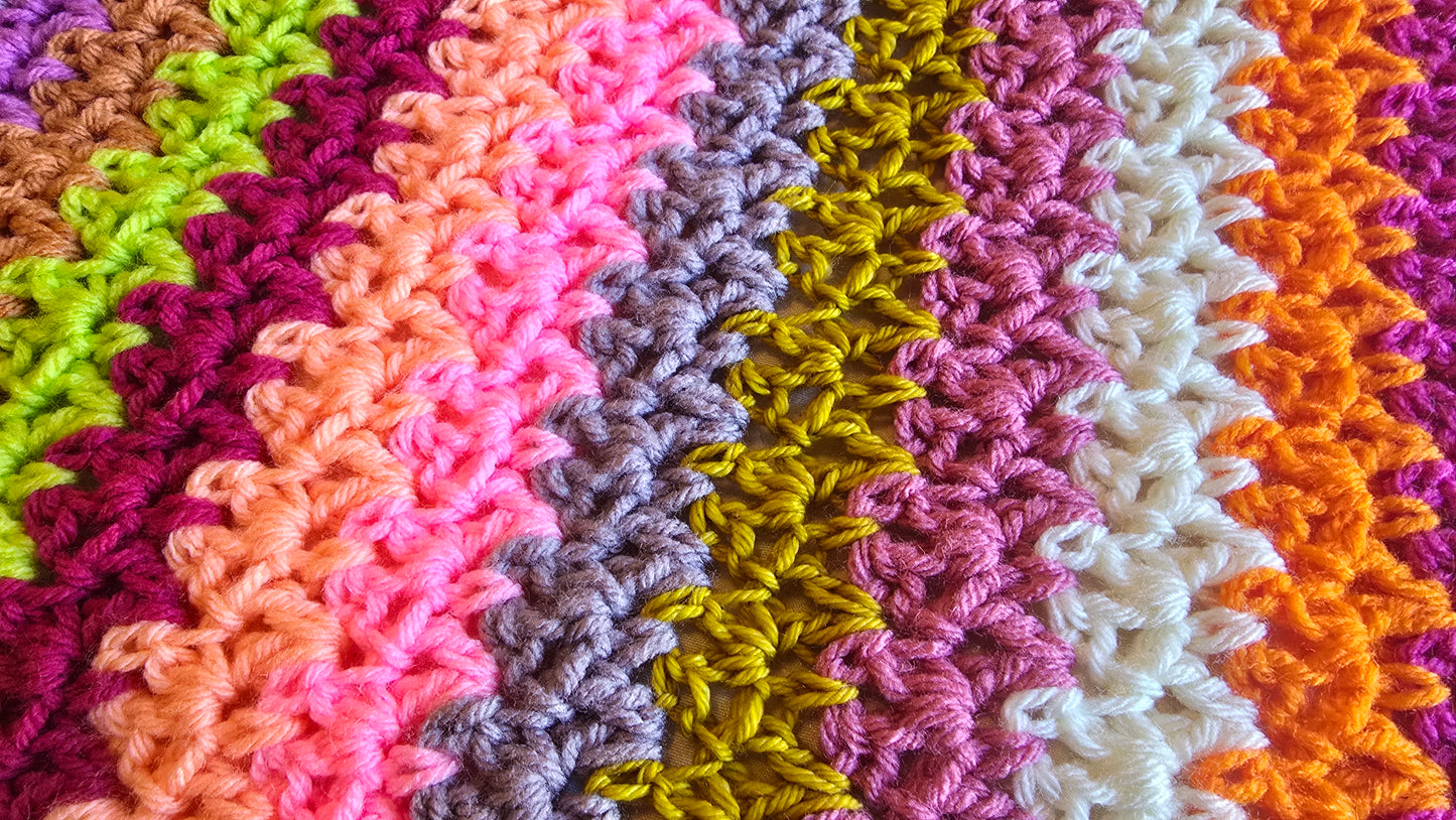 Aurora Gleam Crochet Afghan - Handmade Afghans, Crocheted Afghans, Crocheted Blankets,Crochet Afghans,Crochet Blankets,Throws,Colorful,Cute