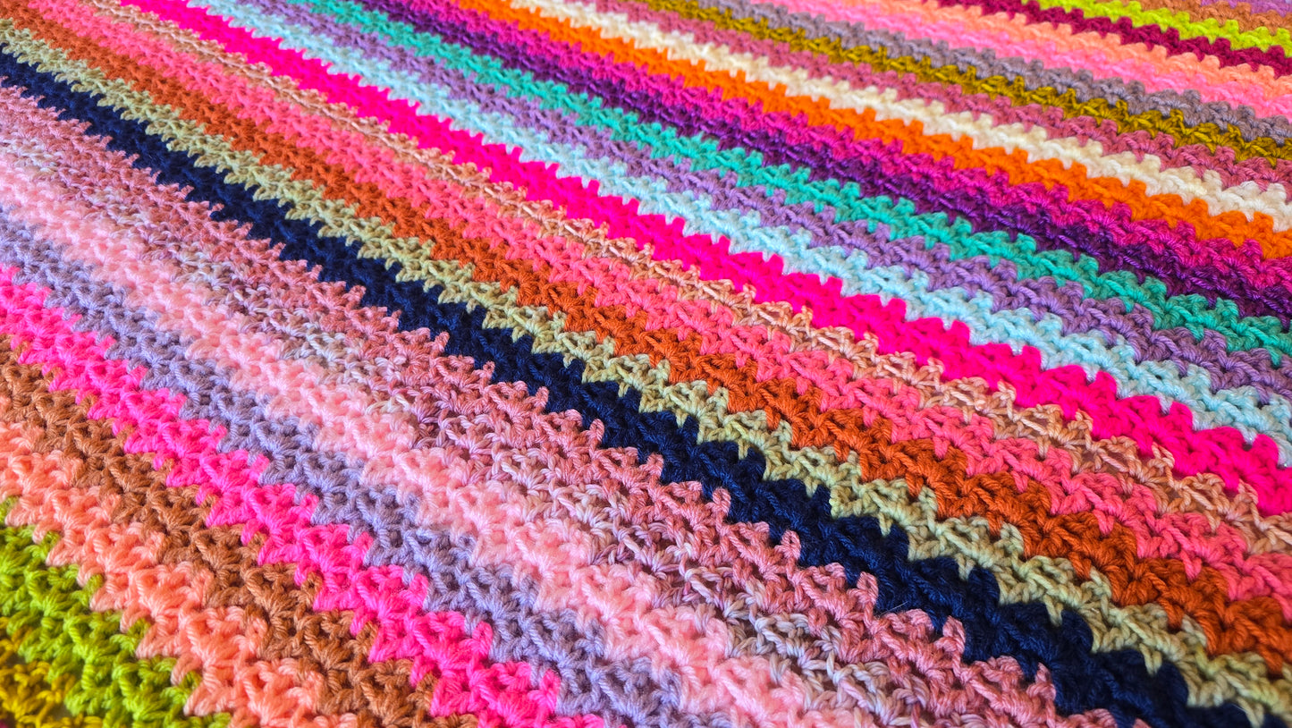 Aurora Gleam Crochet Afghan - Handmade Afghans, Crocheted Afghans, Crocheted Blankets,Crochet Afghans,Crochet Blankets,Throws,Colorful,Cute