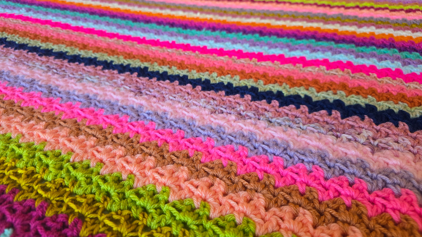 Aurora Gleam Crochet Afghan - Handmade Afghans, Crocheted Afghans, Crocheted Blankets,Crochet Afghans,Crochet Blankets,Throws,Colorful,Cute