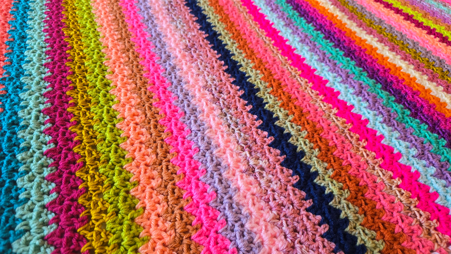 Aurora Gleam Crochet Afghan - Handmade Afghans, Crocheted Afghans, Crocheted Blankets,Crochet Afghans,Crochet Blankets,Throws,Colorful,Cute