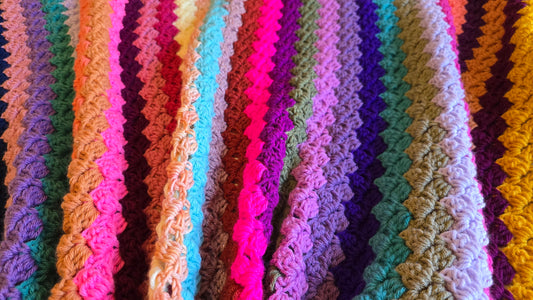 Velvet Haze Crochet Afghan -Handmade Afghans,Crocheted Afghans,Crocheted Blankets,Crochet Afghans,Crochet Blankets,Throws,Squares,Colorful