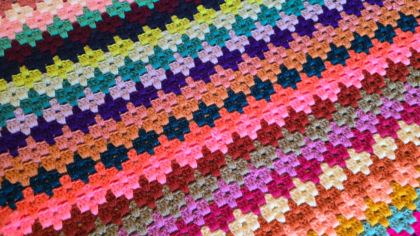 Diamond Stripe Granny Crochet Blanket - Handmade Afghans,Crocheted Afghans,Crocheted Blankets,Crochet Afghans,Crochet Blankets,Cute