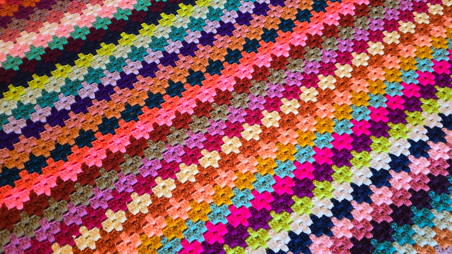 Diamond Stripe Granny Crochet Blanket - Handmade Afghans,Crocheted Afghans,Crocheted Blankets,Crochet Afghans,Crochet Blankets,Cute