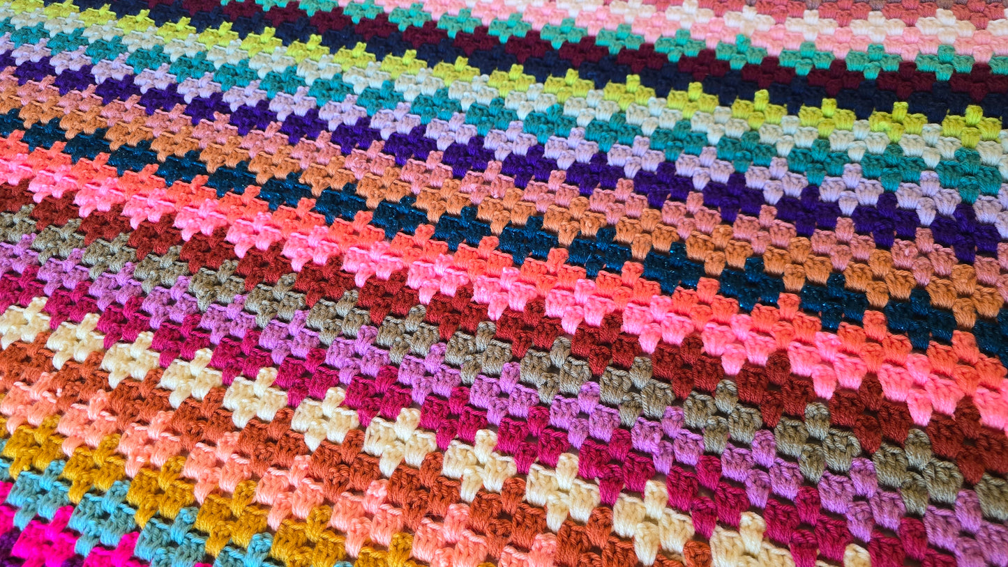 Diamond Stripe Granny Crochet Blanket - Handmade Afghans,Crocheted Afghans,Crocheted Blankets,Crochet Afghans,Crochet Blankets,Cute