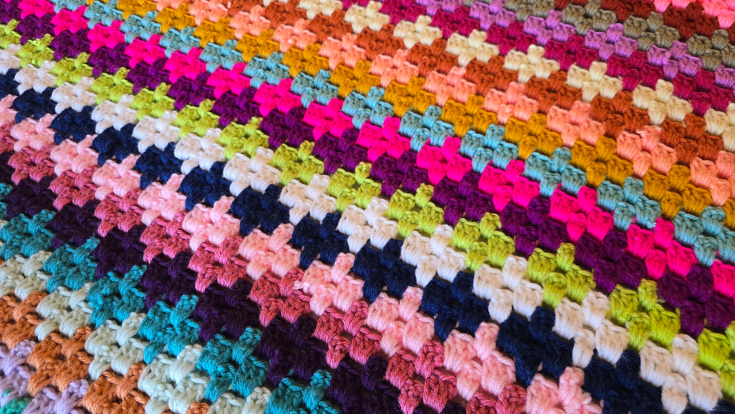 Diamond Stripe Granny Crochet Blanket - Handmade Afghans,Crocheted Afghans,Crocheted Blankets,Crochet Afghans,Crochet Blankets,Cute