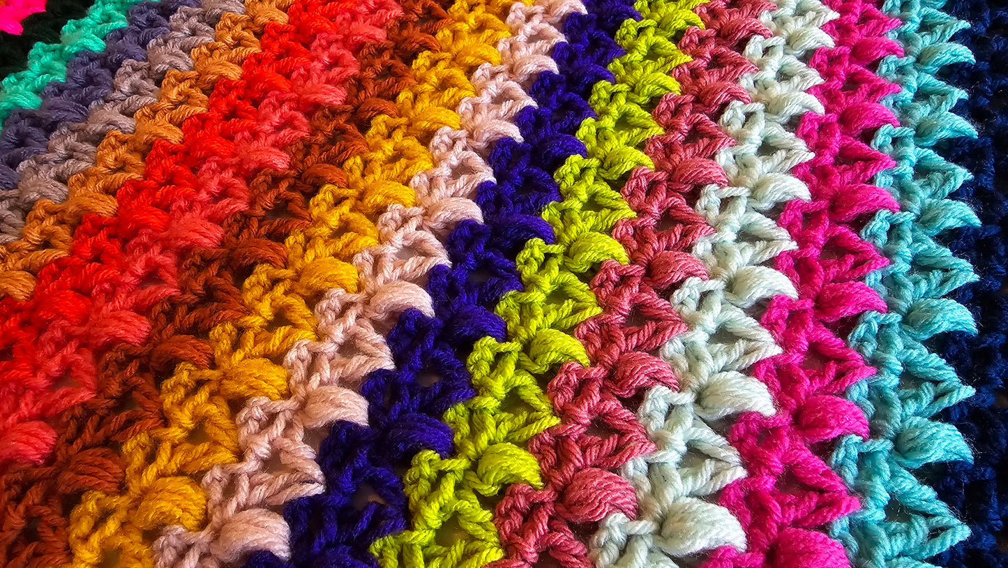 All Love Crochet Afghan - Handmade Afghans, Crocheted Afghans, Crocheted Blankets, Crochet Afghans,Crochet Blankets,Throws,Colorful,Cute