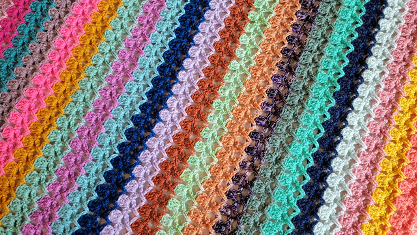 Perfect Day Crochet Blanket - Handmade Afghans, Crocheted Afghans, Crocheted Blankets, Crochet Afghans, Crochet Blankets, Throws, Colorful