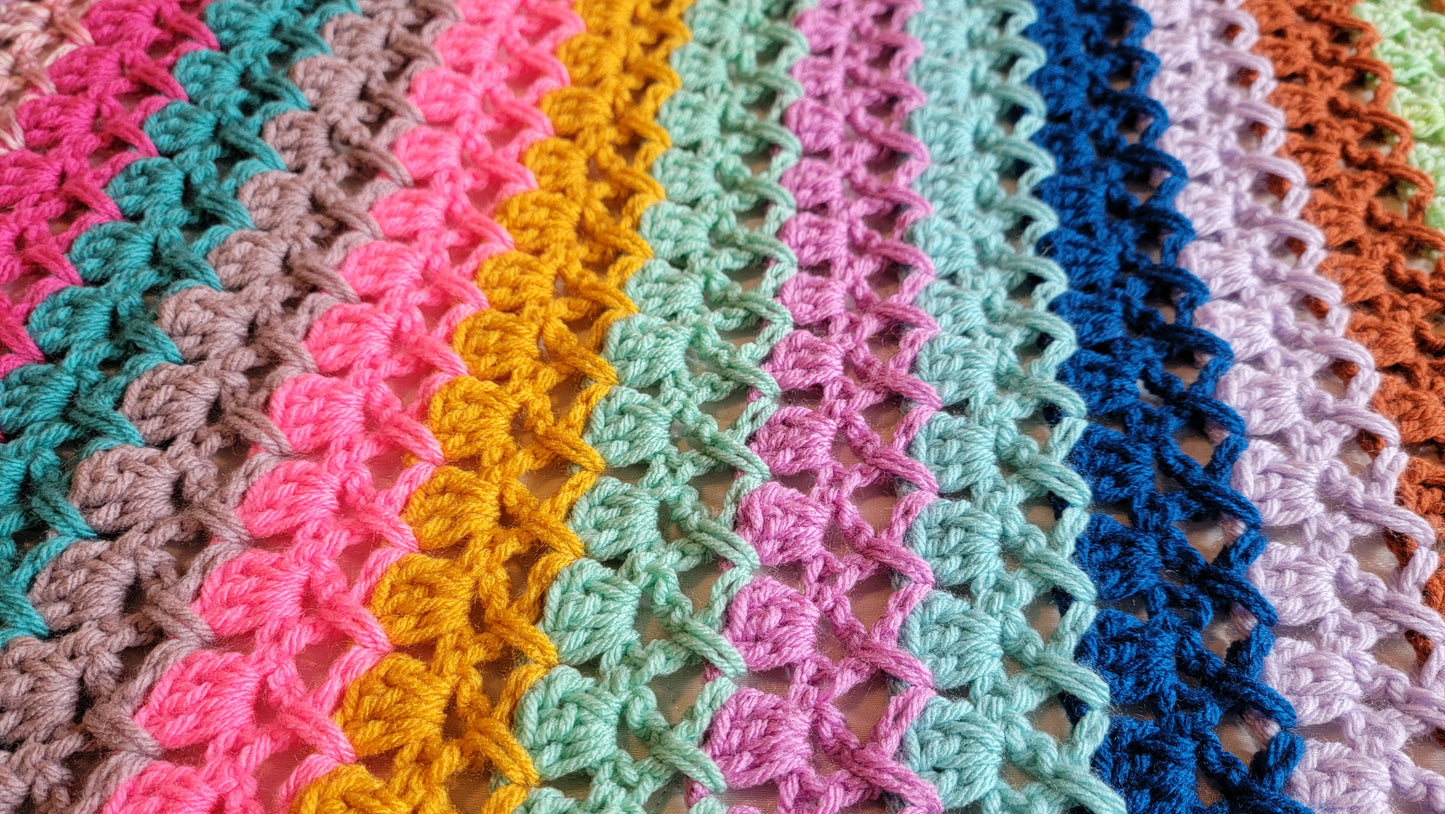 Perfect Day Crochet Blanket - Handmade Afghans, Crocheted Afghans, Crocheted Blankets, Crochet Afghans, Crochet Blankets, Throws, Colorful