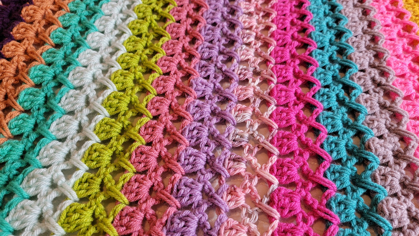 Perfect Day Crochet Blanket - Handmade Afghans, Crocheted Afghans, Crocheted Blankets, Crochet Afghans, Crochet Blankets, Throws, Colorful