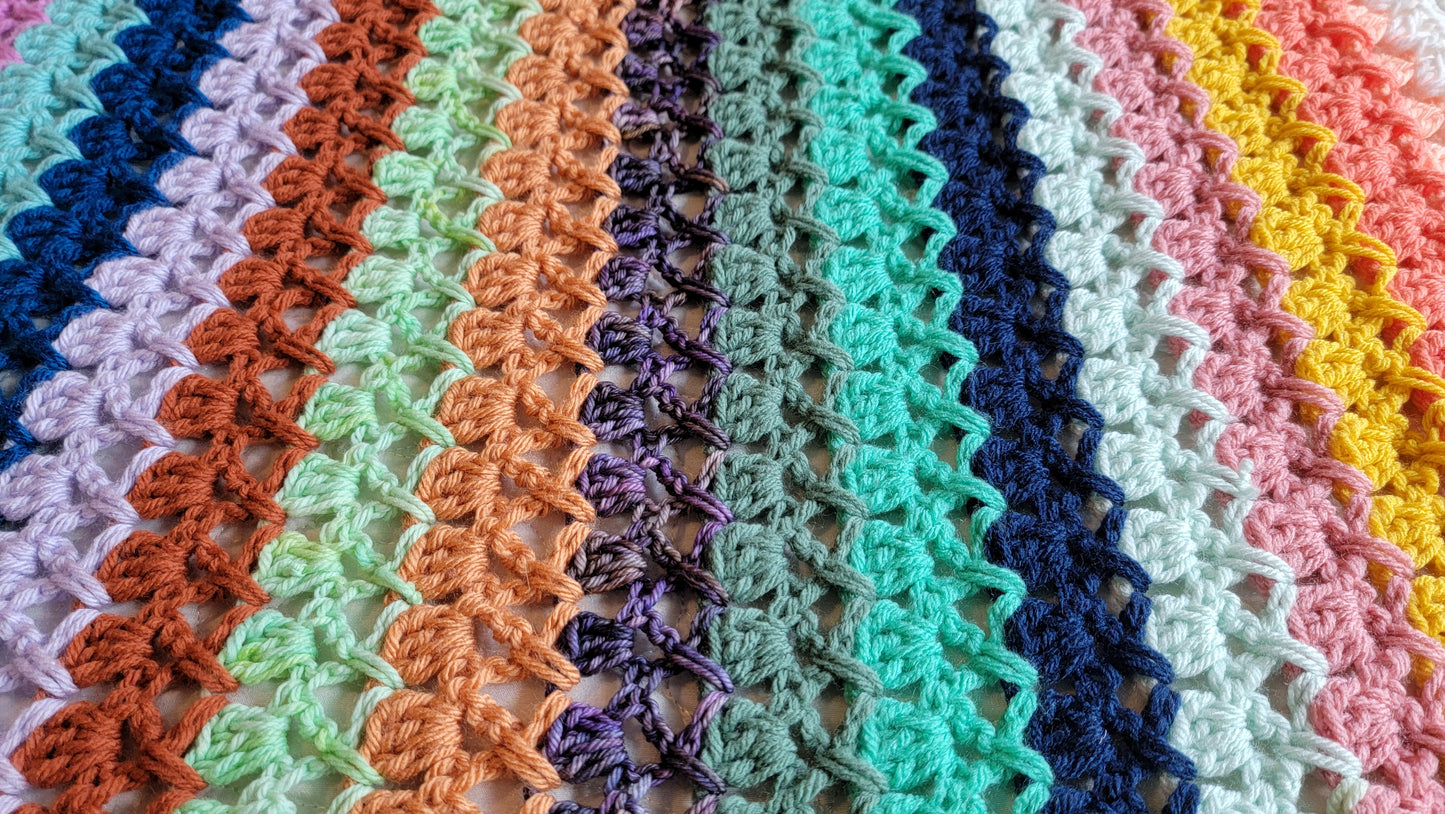 Perfect Day Crochet Blanket - Handmade Afghans, Crocheted Afghans, Crocheted Blankets, Crochet Afghans, Crochet Blankets, Throws, Colorful