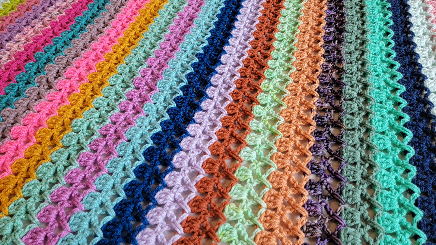 Perfect Day Crochet Blanket - Handmade Afghans, Crocheted Afghans, Crocheted Blankets, Crochet Afghans, Crochet Blankets, Throws, Colorful