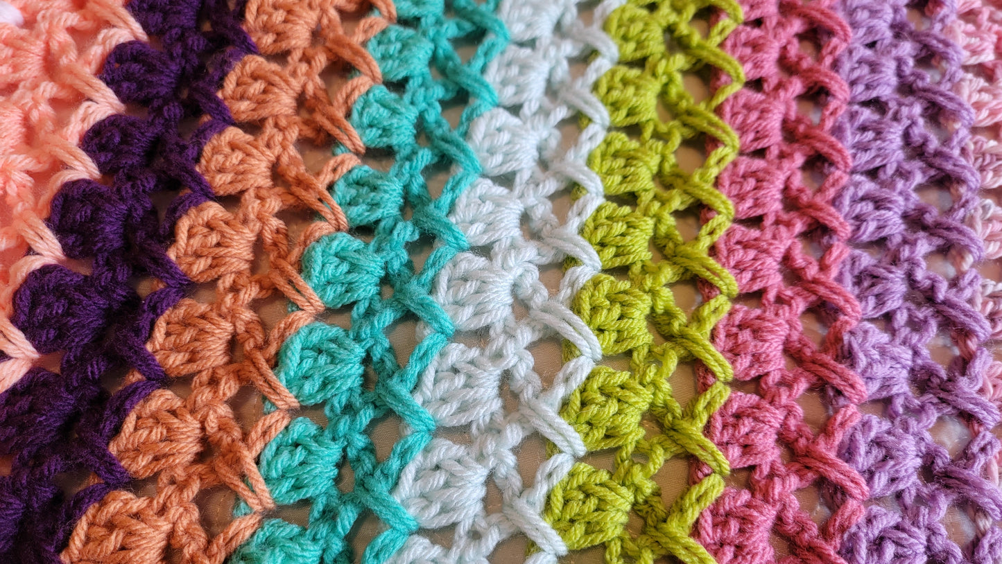 Perfect Day Crochet Blanket - Handmade Afghans, Crocheted Afghans, Crocheted Blankets, Crochet Afghans, Crochet Blankets, Throws, Colorful