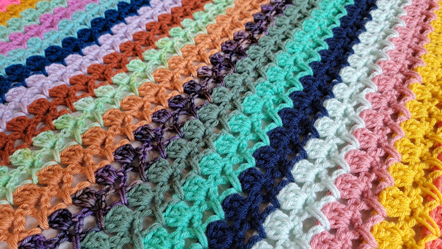 Perfect Day Crochet Blanket - Handmade Afghans, Crocheted Afghans, Crocheted Blankets, Crochet Afghans, Crochet Blankets, Throws, Colorful