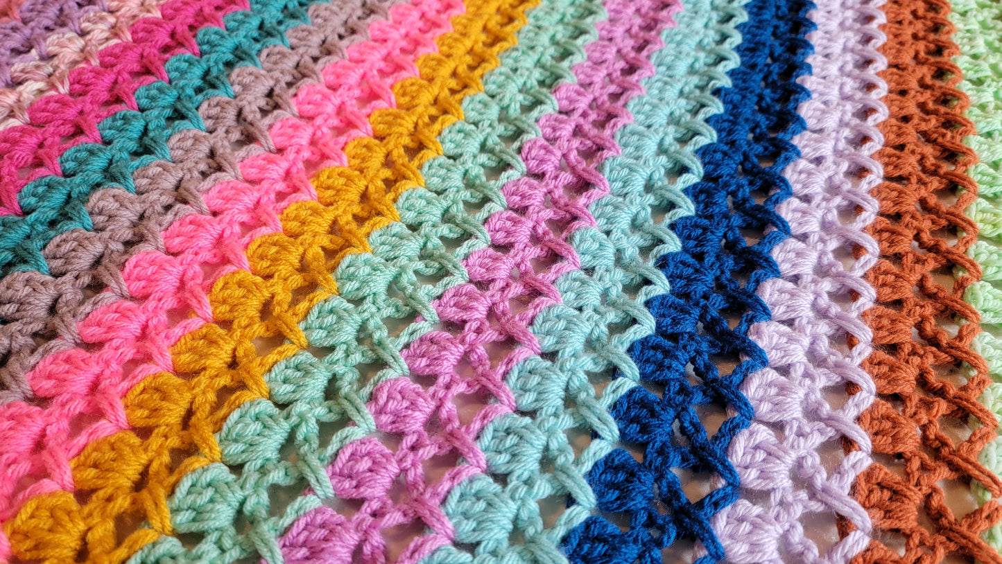 Perfect Day Crochet Blanket - Handmade Afghans, Crocheted Afghans, Crocheted Blankets, Crochet Afghans, Crochet Blankets, Throws, Colorful