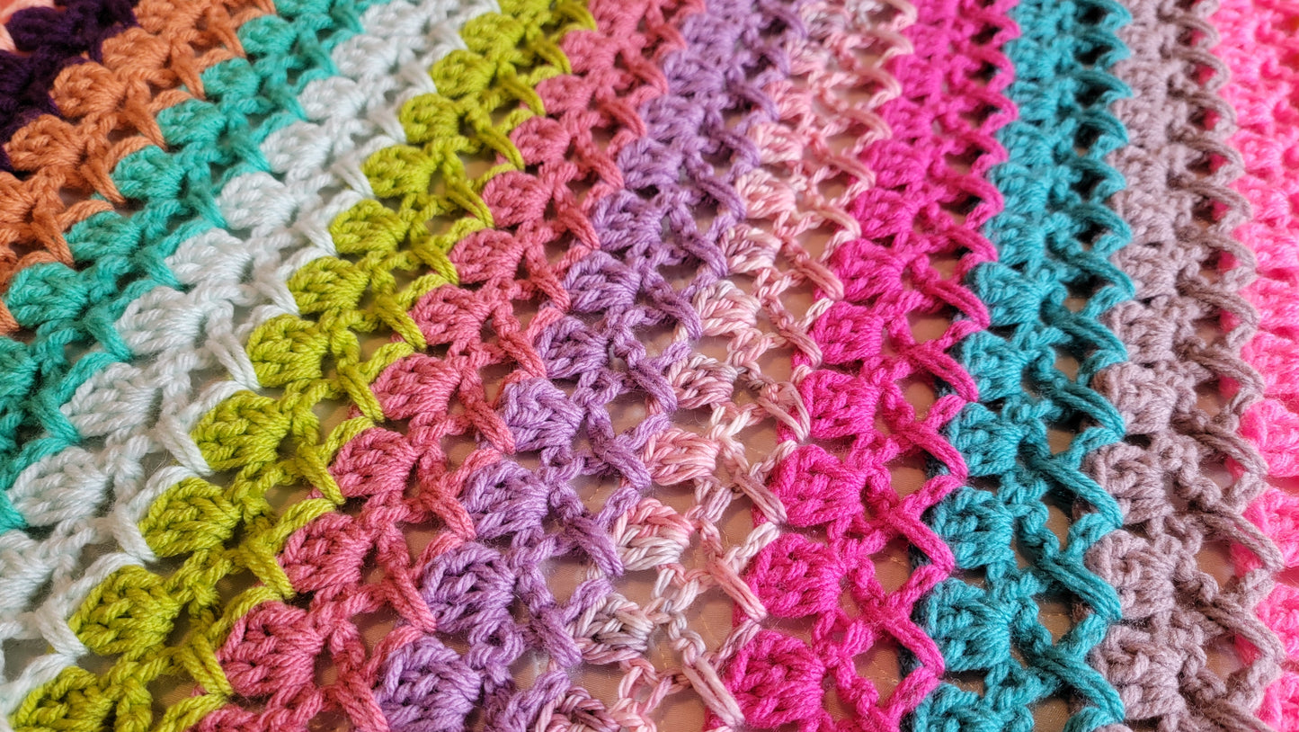 Perfect Day Crochet Blanket - Handmade Afghans, Crocheted Afghans, Crocheted Blankets, Crochet Afghans, Crochet Blankets, Throws, Colorful