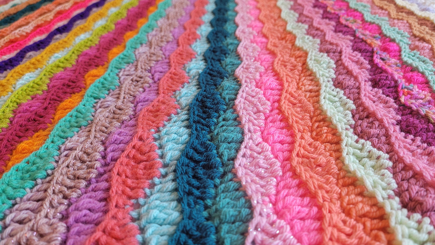 Chill Wave Crochet Blanket - Handmade Afghans, Crocheted Afghans, Crocheted Blankets, Crochet Afghans, Crochet Blankets, Throws, Colorful