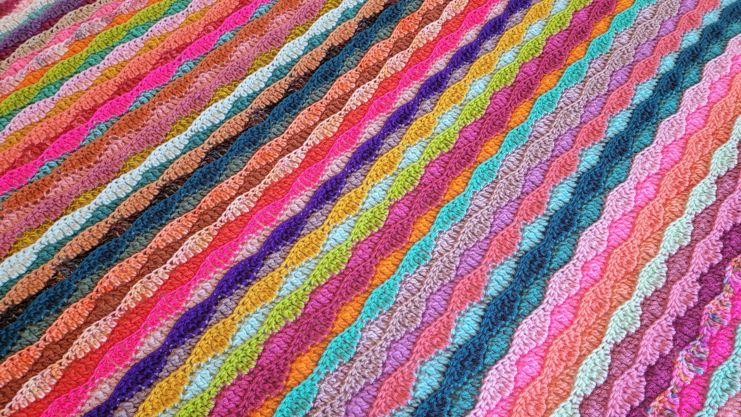 Chill Wave Crochet Blanket - Handmade Afghans, Crocheted Afghans, Crocheted Blankets, Crochet Afghans, Crochet Blankets, Throws, Colorful