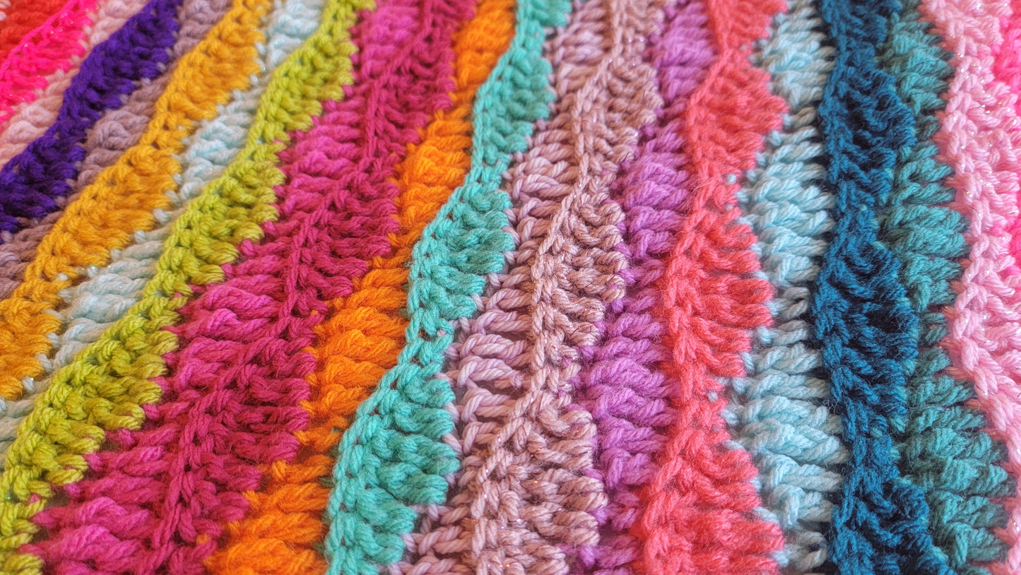 Chill Wave Crochet Blanket - Handmade Afghans, Crocheted Afghans, Crocheted Blankets, Crochet Afghans, Crochet Blankets, Throws, Colorful