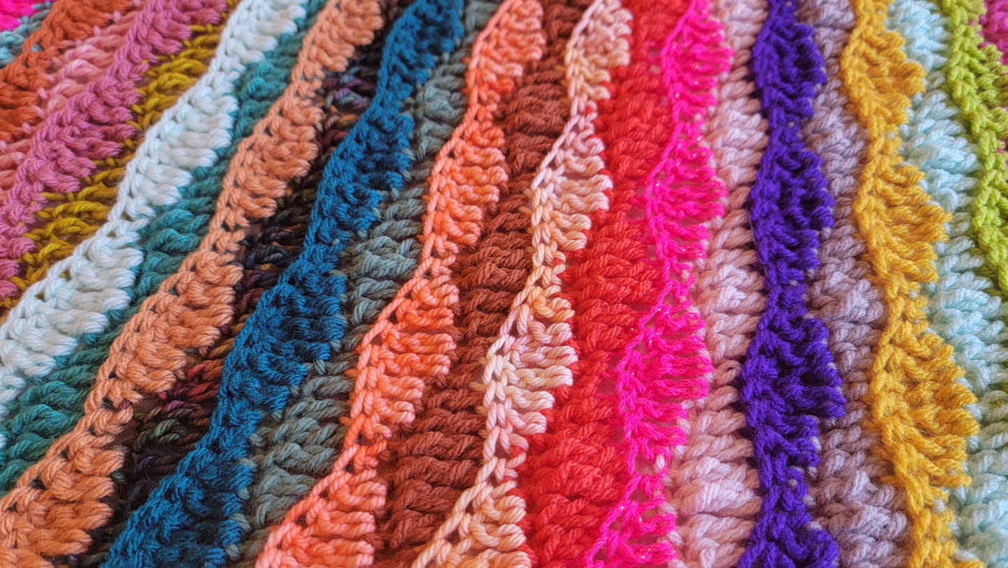 Chill Wave Crochet Blanket - Handmade Afghans, Crocheted Afghans, Crocheted Blankets, Crochet Afghans, Crochet Blankets, Throws, Colorful