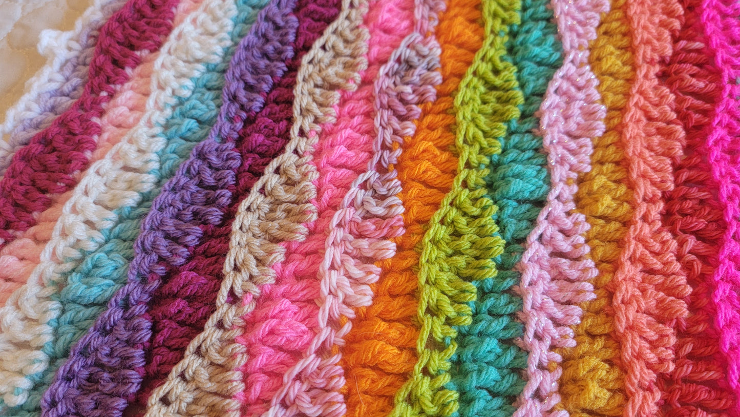 Chill Wave Crochet Blanket - Handmade Afghans, Crocheted Afghans, Crocheted Blankets, Crochet Afghans, Crochet Blankets, Throws, Colorful