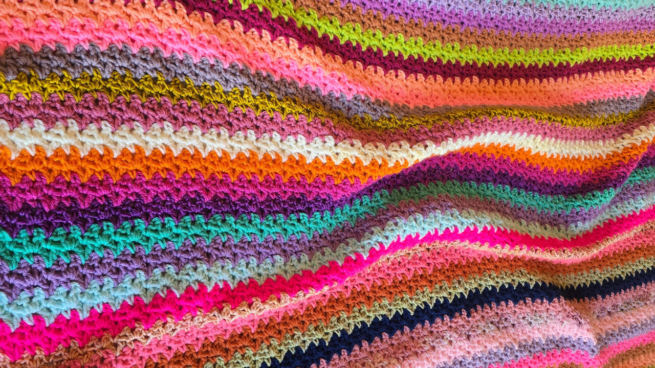 Aurora Gleam Crochet Afghan - Handmade Afghans, Crocheted Afghans, Crocheted Blankets,Crochet Afghans,Crochet Blankets,Throws,Colorful,Cute