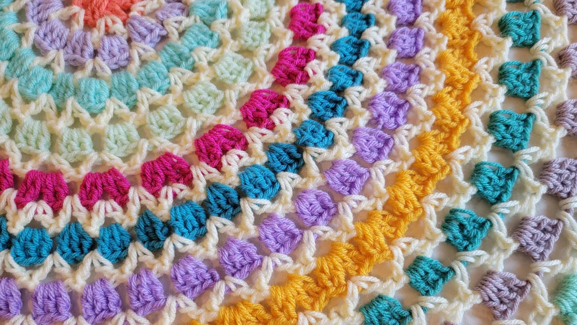 Rose Pearl Afghan - Handmade Afghans, Crocheted Afghans, Crocheted Blankets, Crochet Afghans, Crochet Blankets, Throws, Round, Color, Pretty
