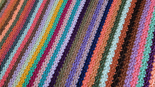 Opal Oasis Afghan - Handmade Afghans, Crocheted Afghans, Crocheted Blankets, Crochet Afghans, Crochet Blankets, Throws, Striped, Texture, Lace